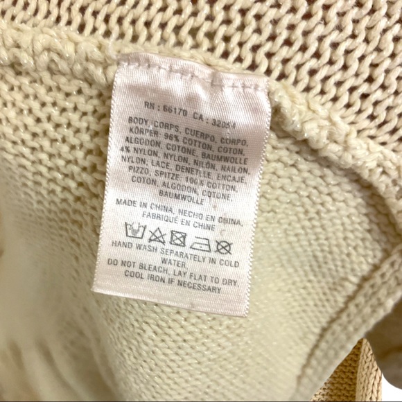 Anthropologie Angel of the North knit open front sweater w/ lace & ruffles sz sm - Picture 4 of 4